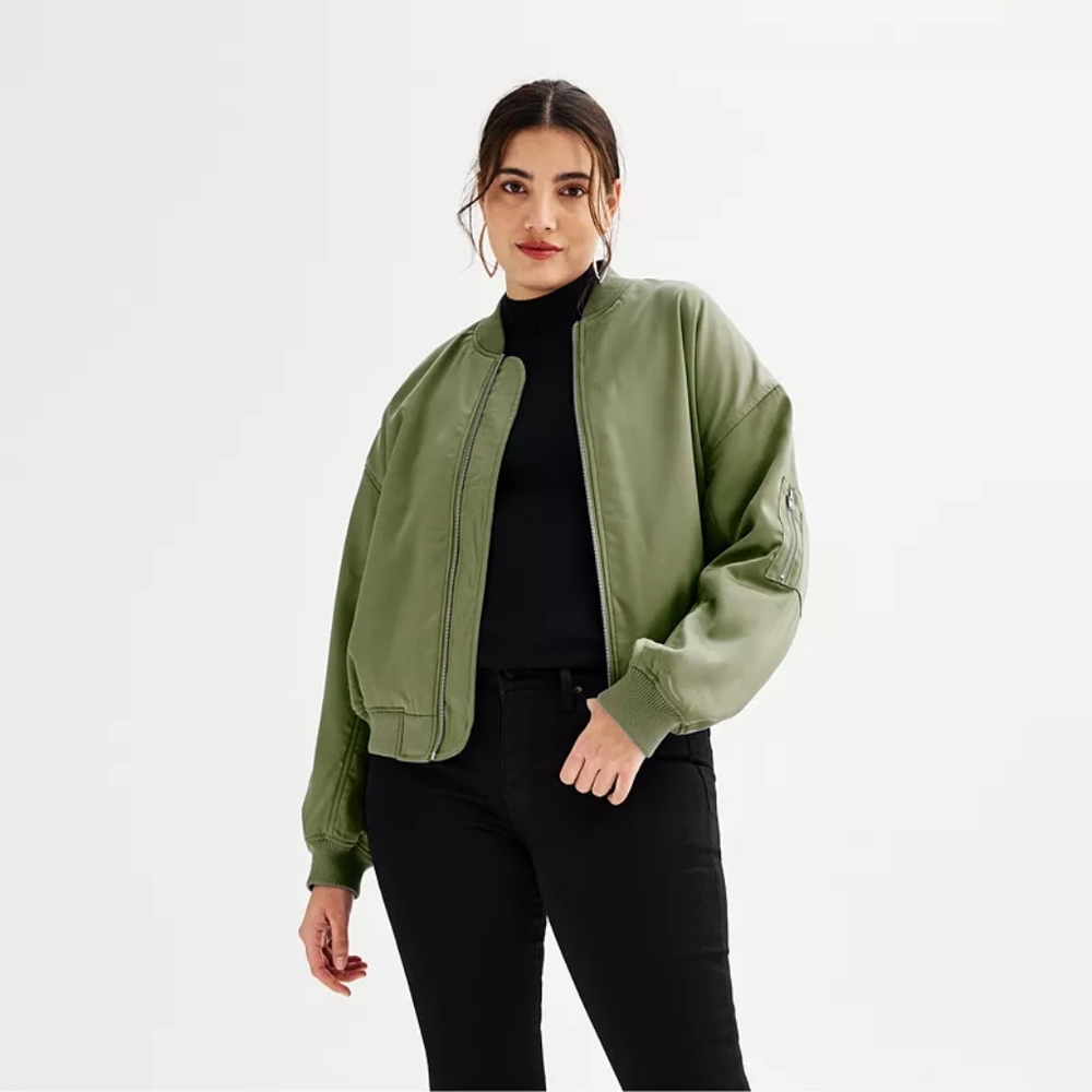 🆕️Olive Green Bomber Jacket